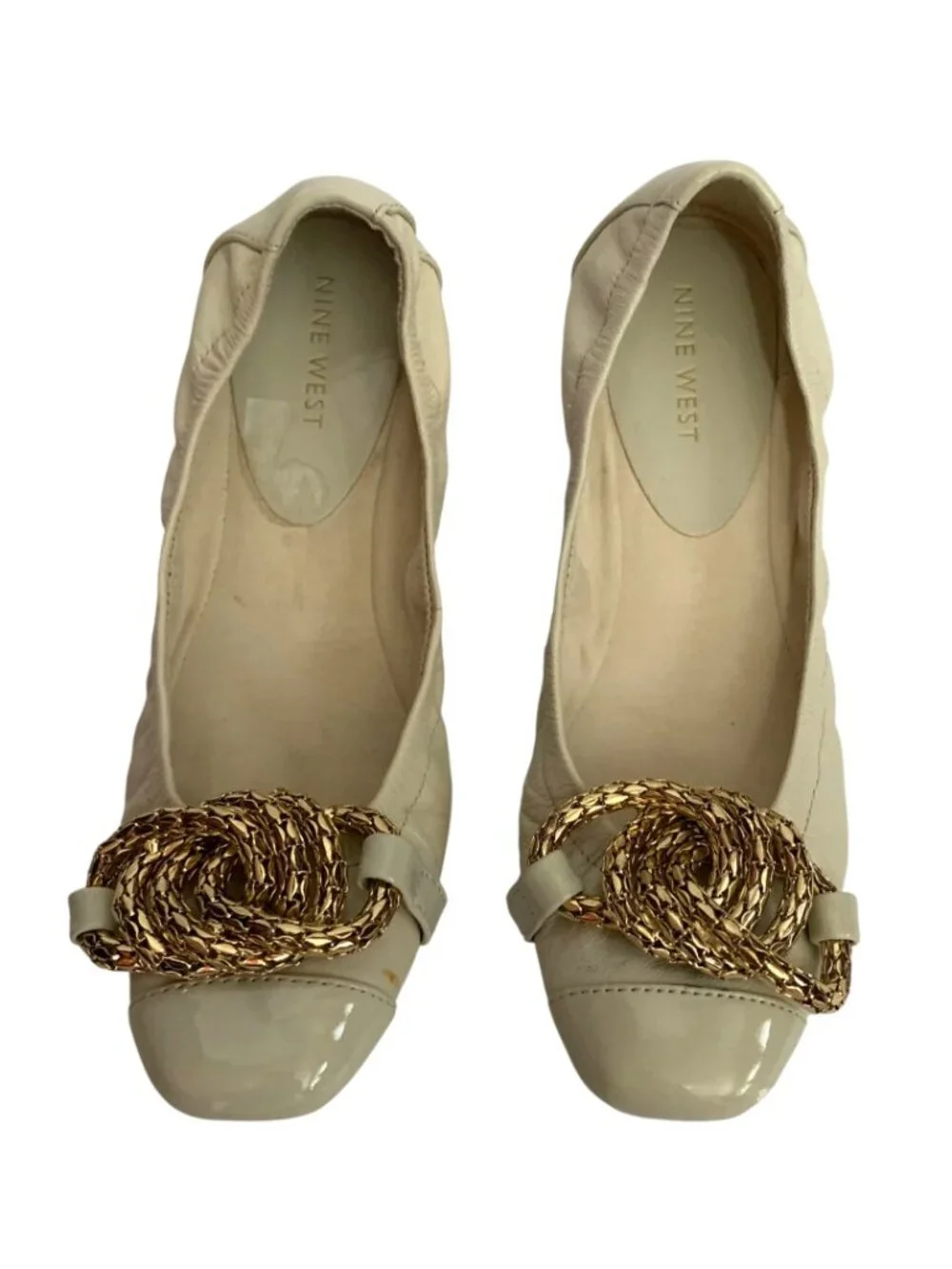 Nine West Cream Leather Flats - Size 5.5
